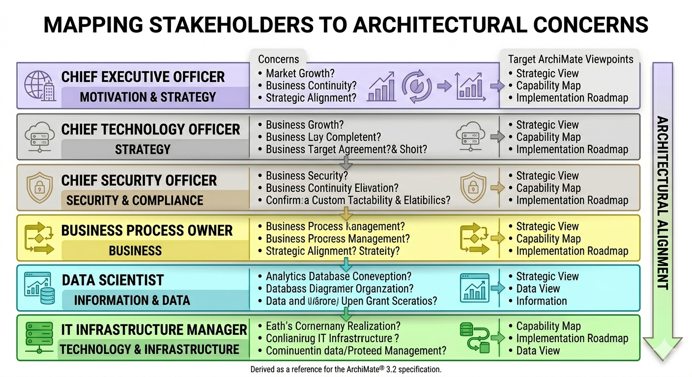 Image showing a mapping of stakeholders to architectural concerns